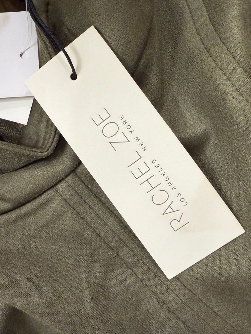 Rachel Zoe Olive Green Sleeveless Faux Leather Dress - Picture 6 of 7